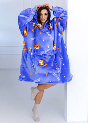 Coperta con cappuccio viola per cani