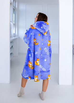 Coperta con cappuccio viola per cani