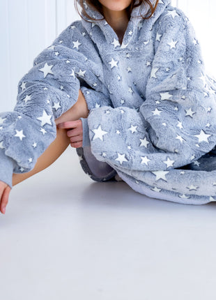 Coperta con cappuccio a stelle