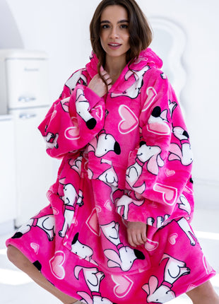 Coperta con cappuccio Sweet Dog Hearts
