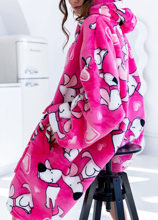 Coperta con cappuccio Sweet Dog Hearts