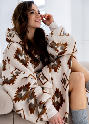 Grid Hoodie Blanket