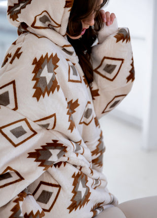 Grid Hoodie Blanket