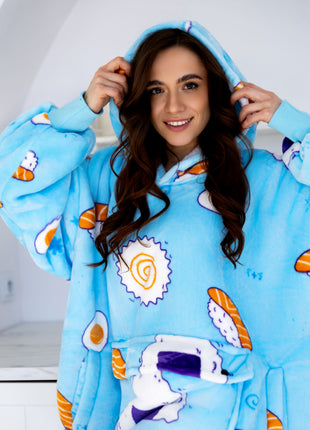 Sushi Hoodie Decke