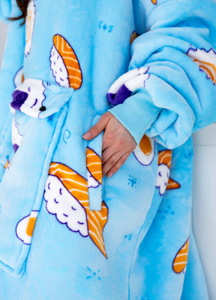Sushi Hoodie Decke