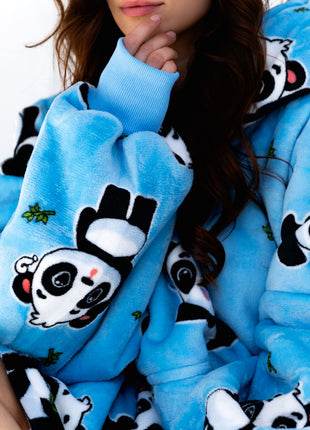 Coperta con cappuccio panda
