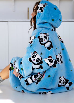 Coperta con cappuccio panda